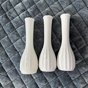 Milk Glass bud vases bundle of 3